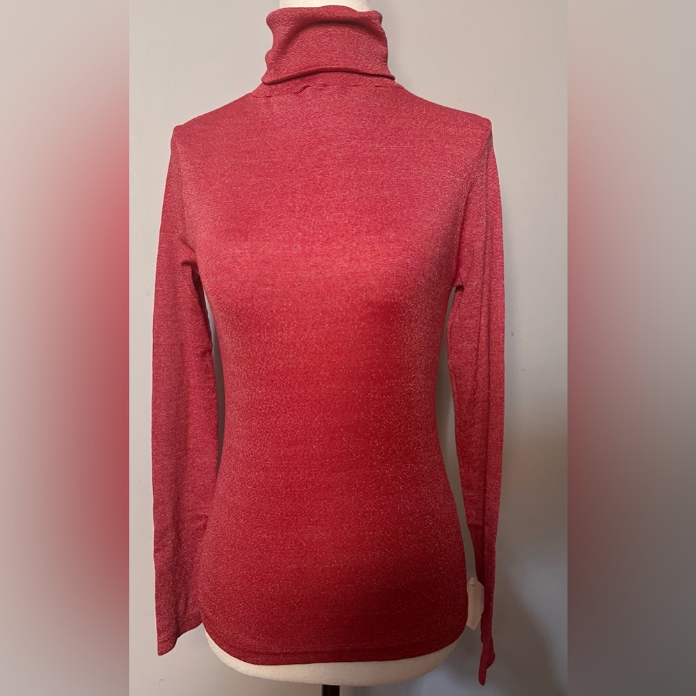 NWT Michael Stars Shiny Red Turtleneck!!
